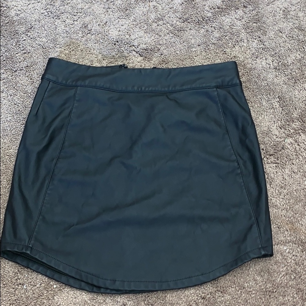 Leather mini skirt